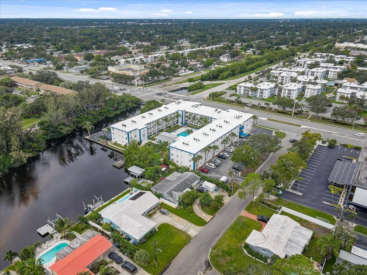 Overview of the community with canal access to Riveria bay and Tampa bay