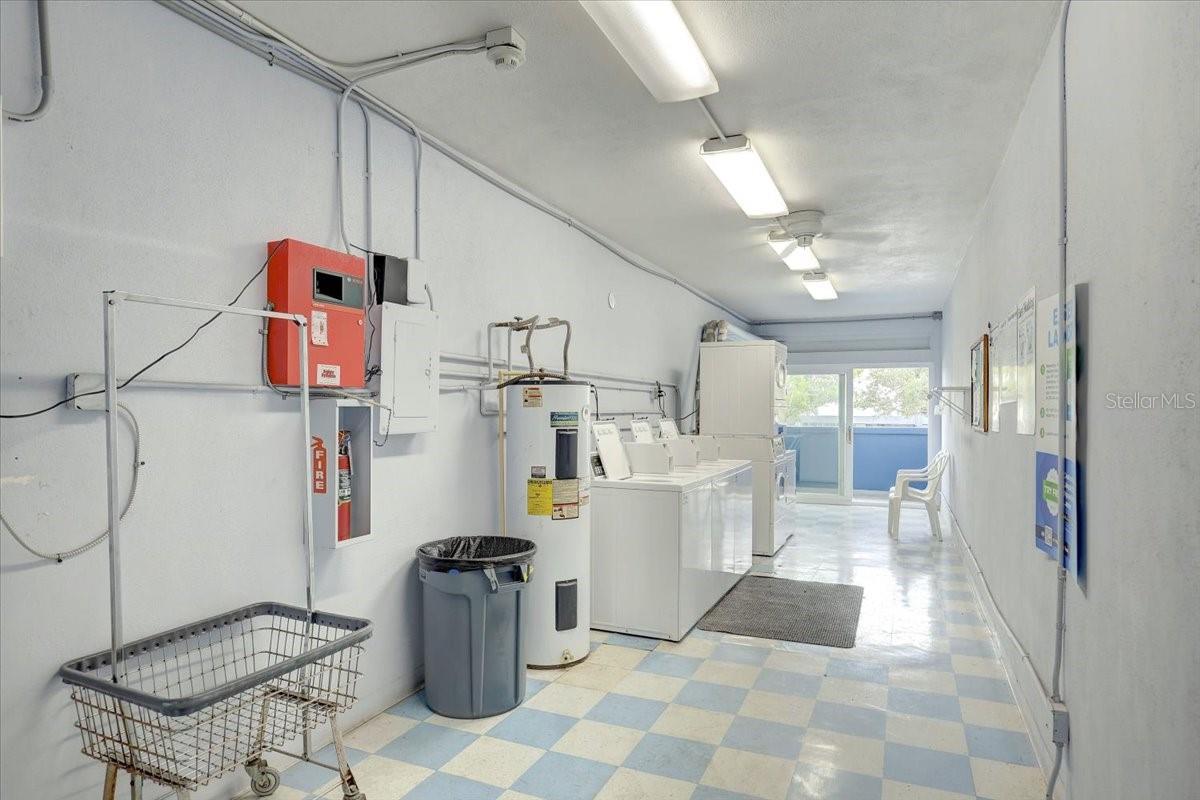 There are multiple laundry rooms on the same floor as the condo for easy access