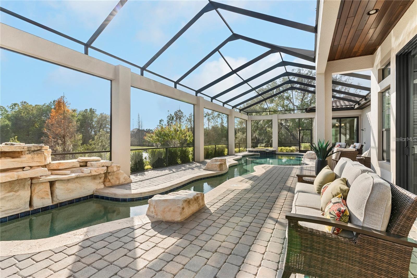 The extended outdoor deck offering a perfect blend of relaxation and recreation.