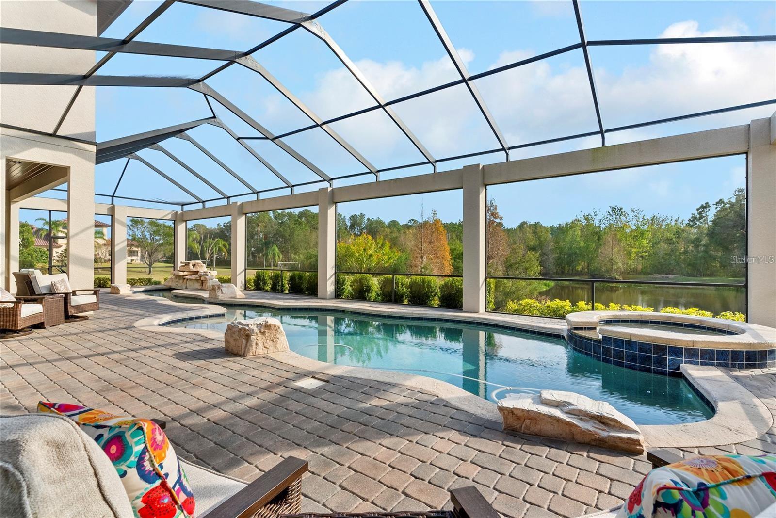 This heated and saltwater pool is perfect for enjoying the Florida weather.
