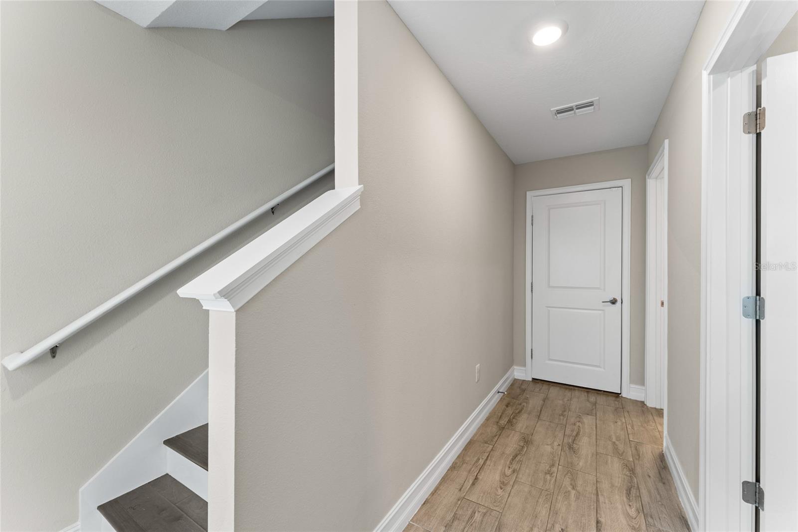 Two car garage directly ahead from entryway.