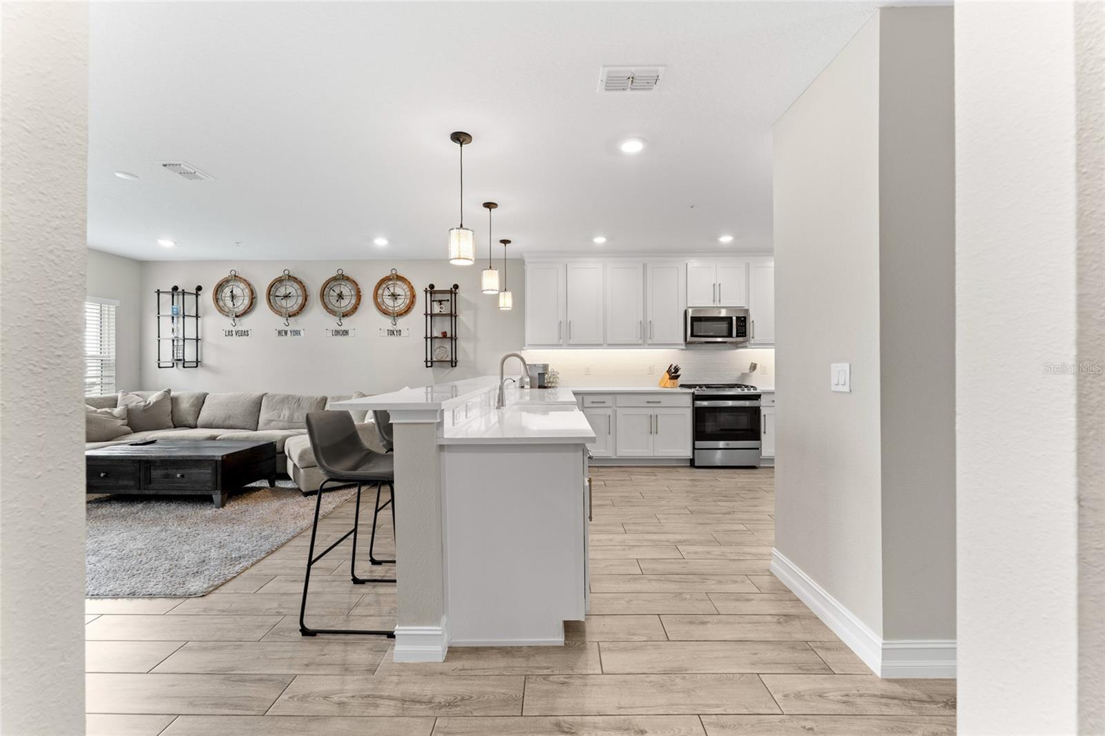 Second-level entertainment space.