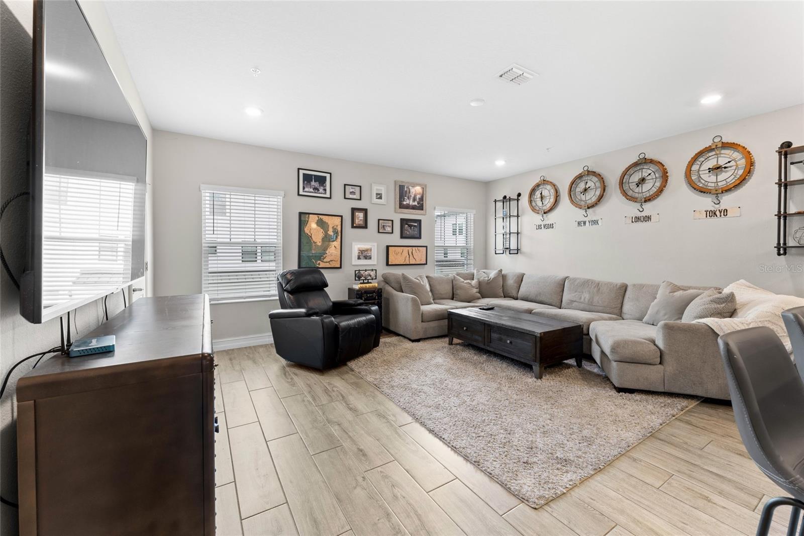 Open-concept living space.