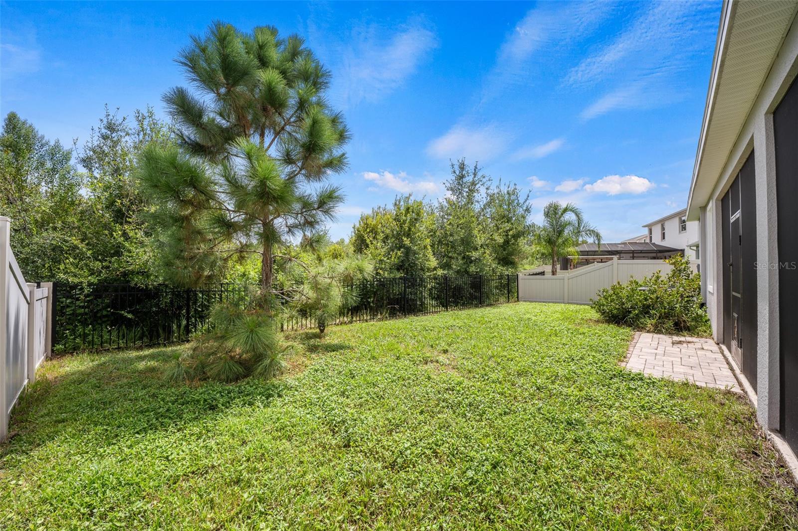 Rear fenced yard