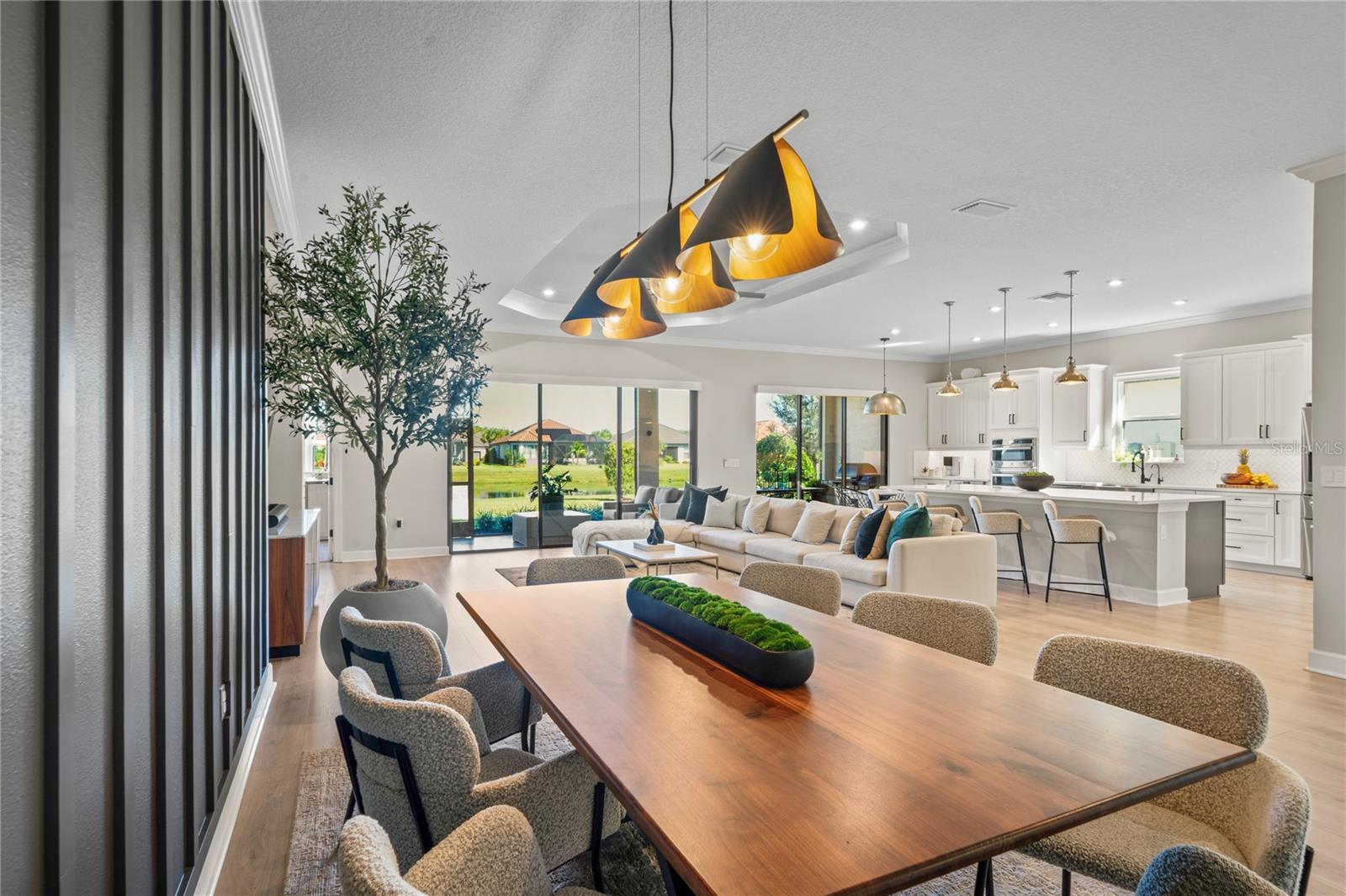 View from Dining room to Kitchen open floor plan