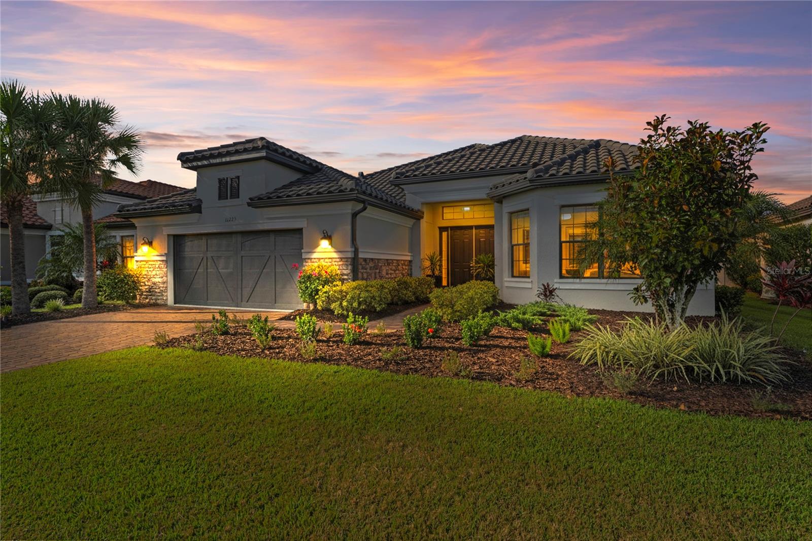 Dusk view of home