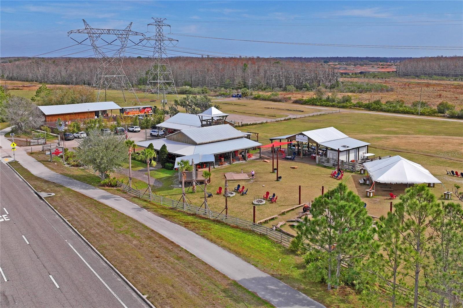 Aerial view of Starkey Market