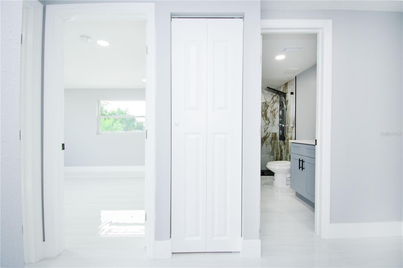 Upstairs Hallway Connecting Bedrooms and Bathrooms