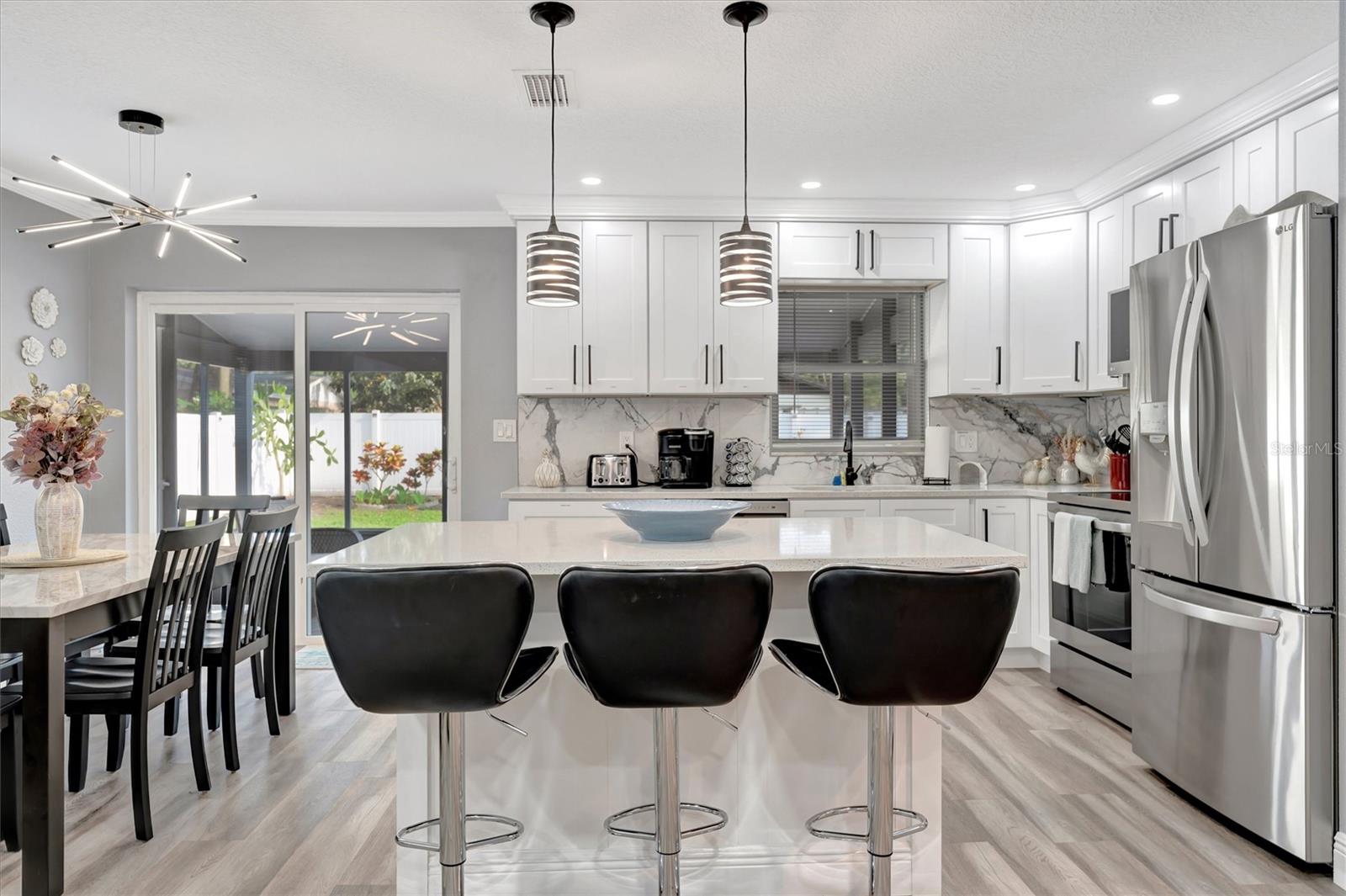 Kitchen island with bar seating