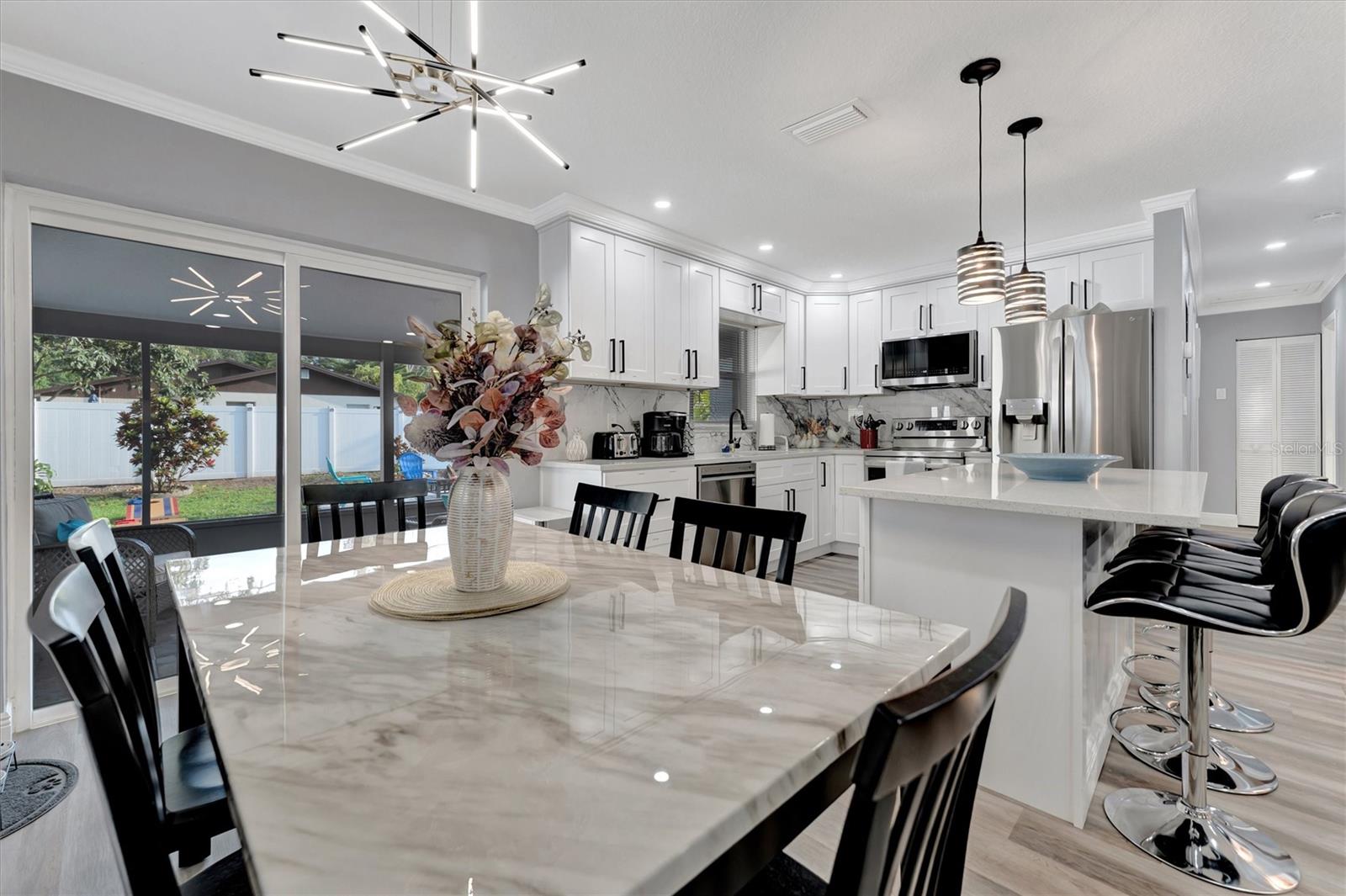 Spacious dining room