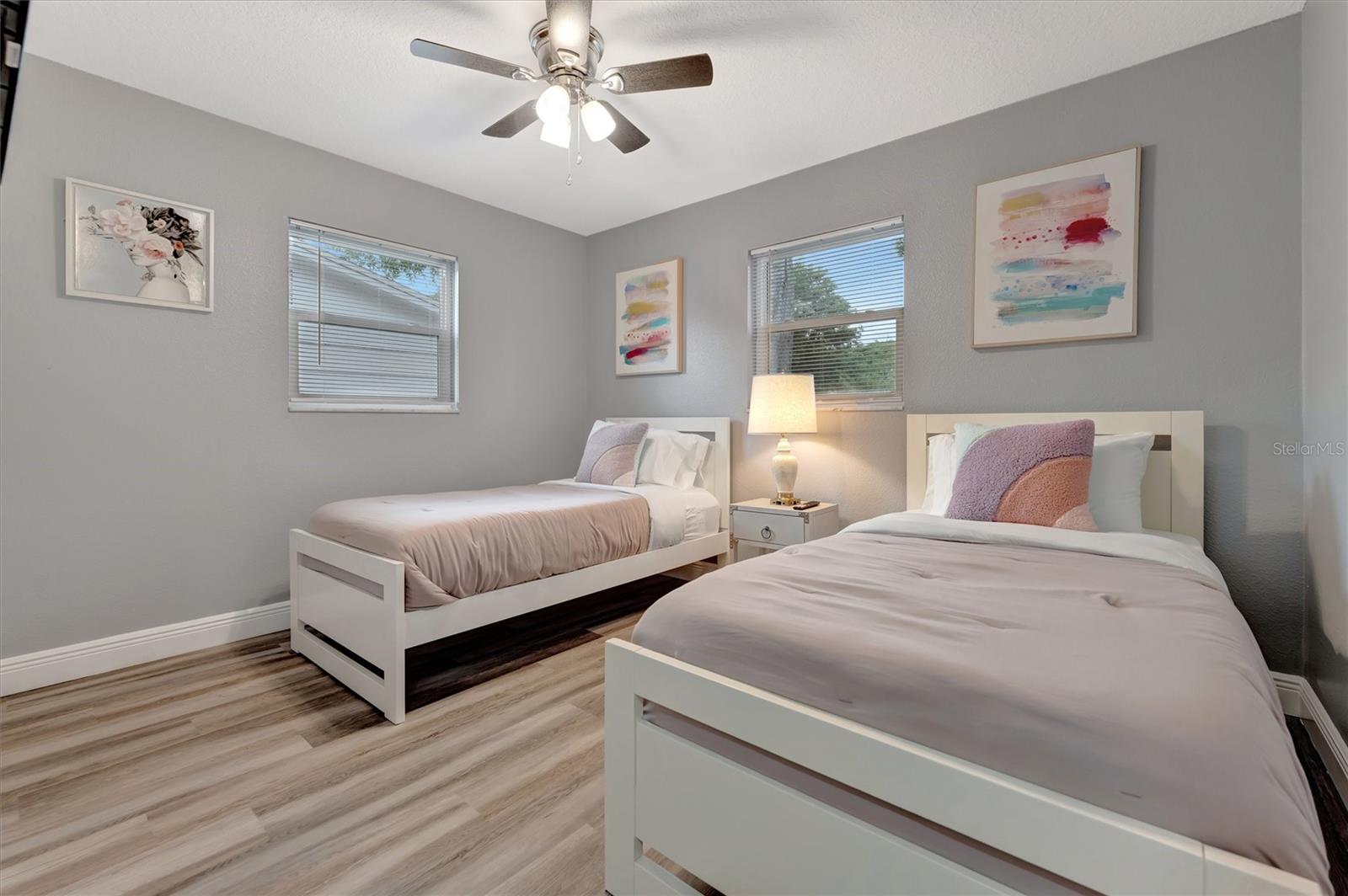 Bedroom 3 is large enough for two twin beds