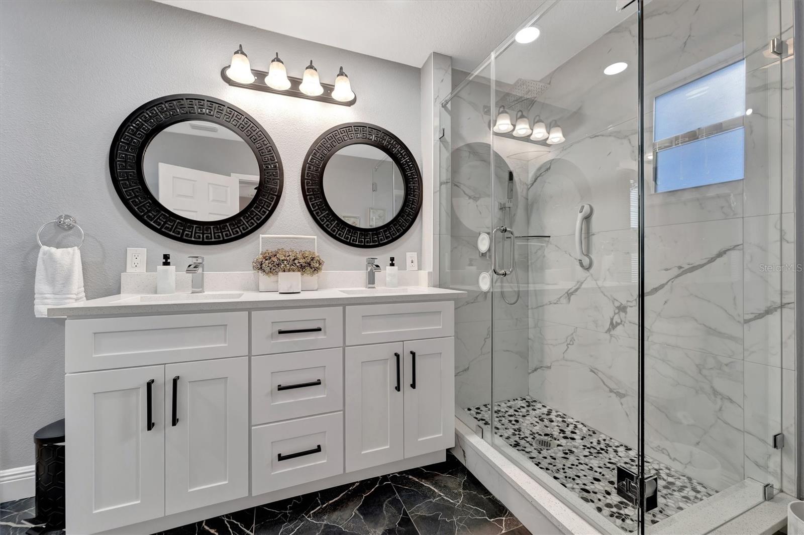 Beautiful glass enclosed shower