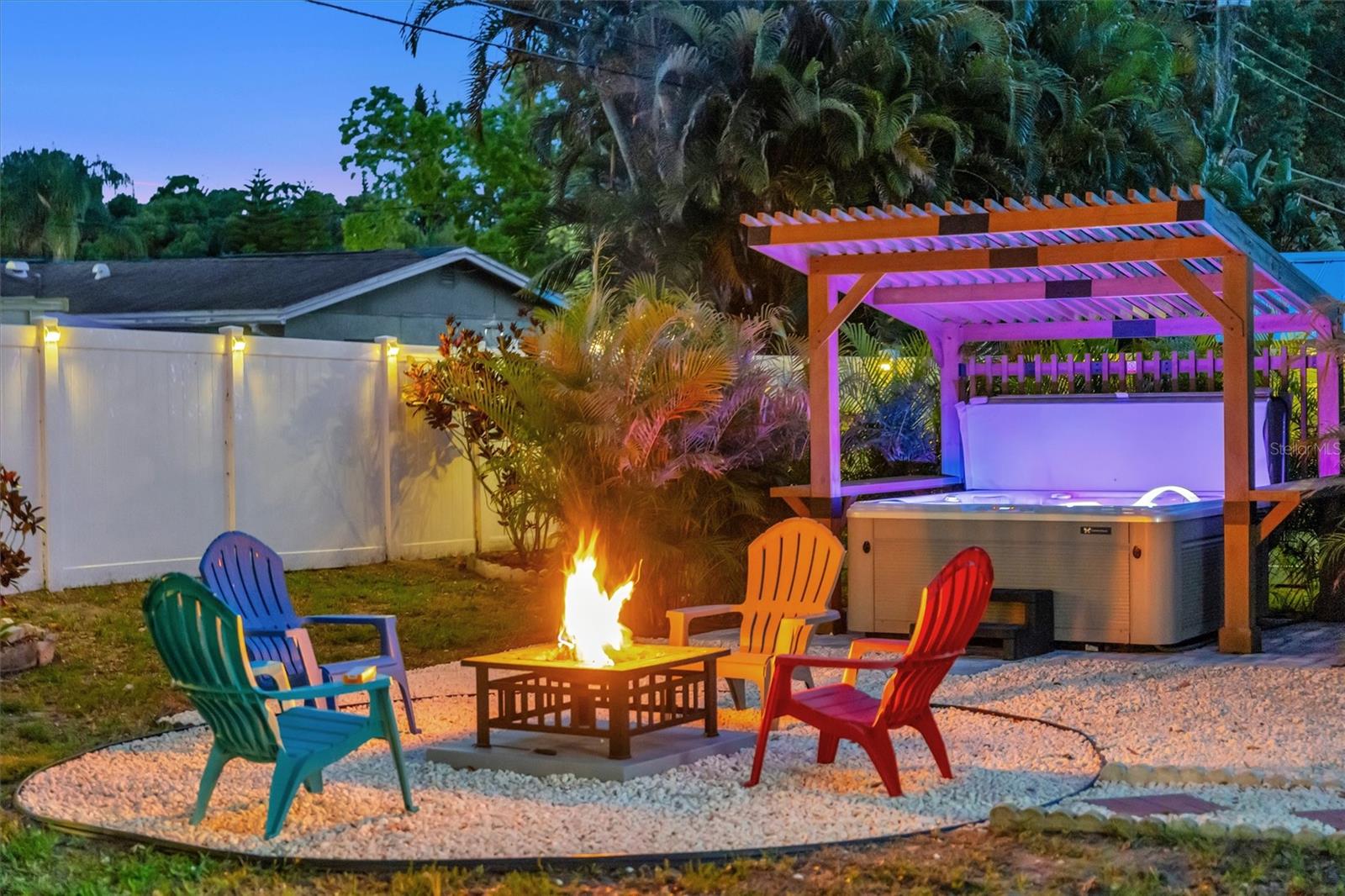 Enjoy the lovely ambiance of your private backyard retreat