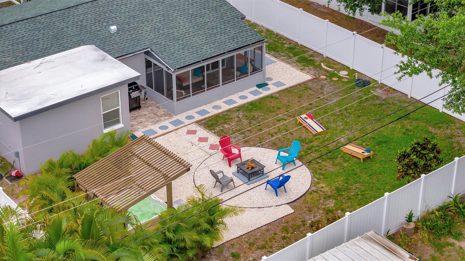 Backyard drone shot