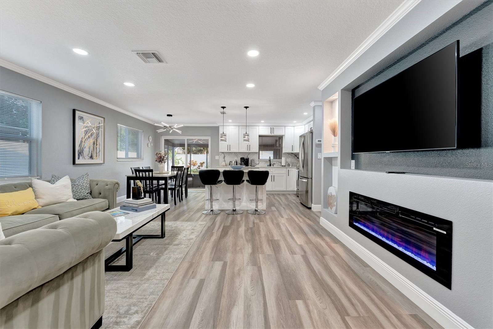 Open layout with clean modern finishes