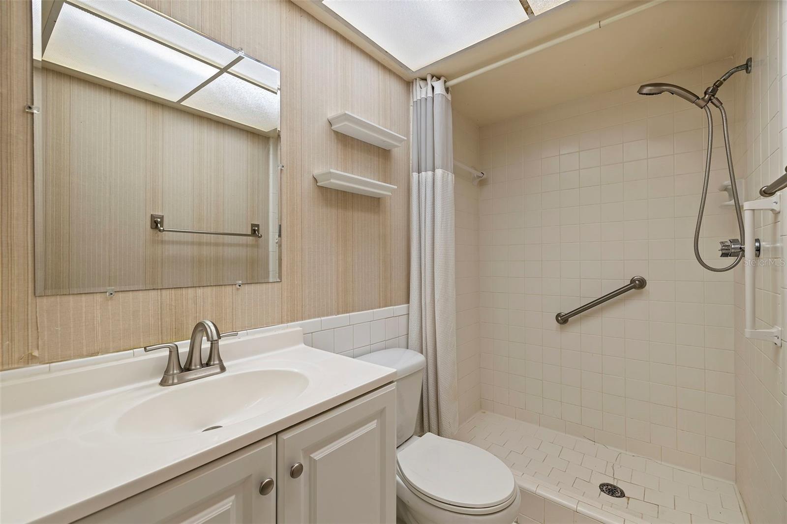 Primary bath - shower floor professionally fixed --->