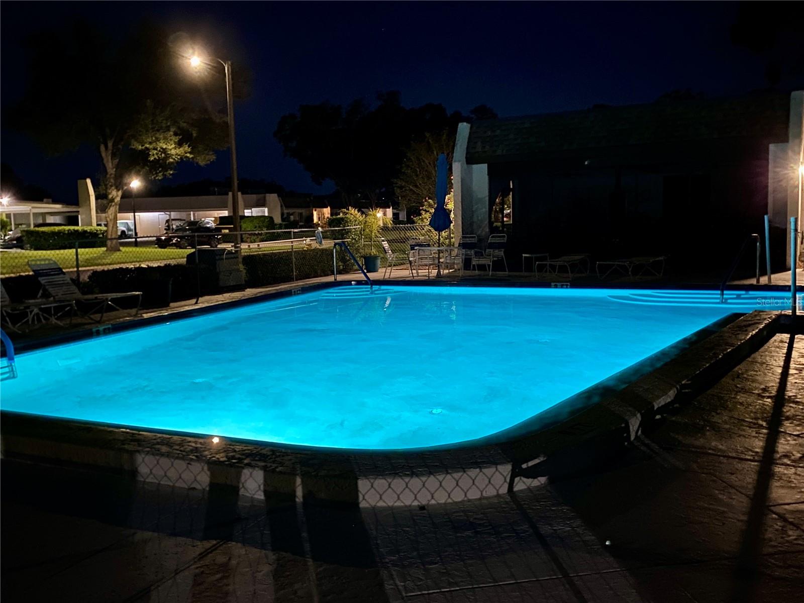 Mission Grove pool at night