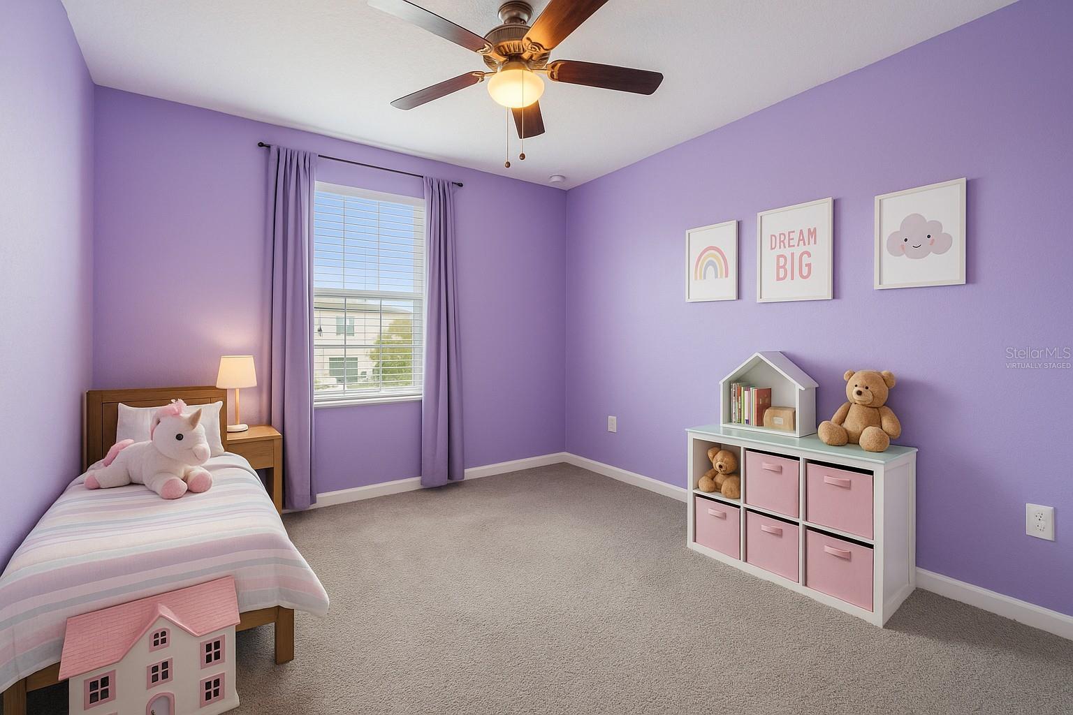Virtually staged bedroom