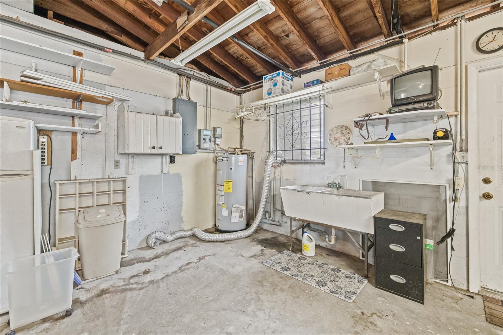 sink water heater in the garage
