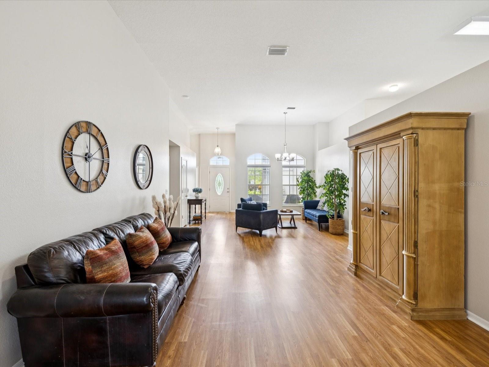 Look at all the room in this space with its vaulted ceilings!
