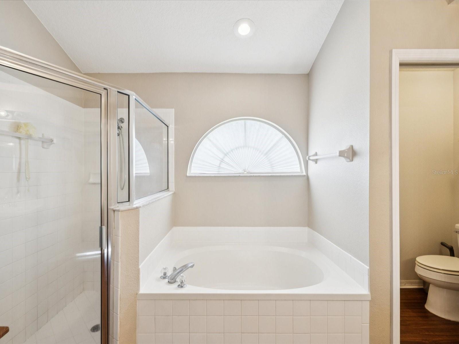 The soaking tub is a welcome feature for relaxation!