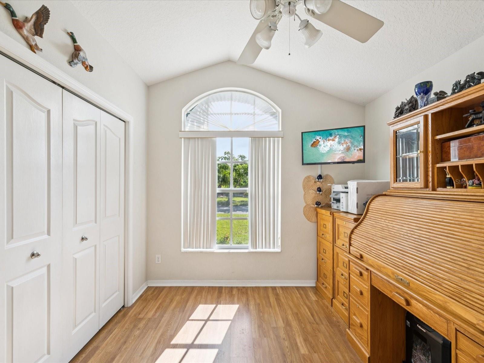 The 2nd bedroom, off the master suite, is perfect for a den/office or a guest bedroom.