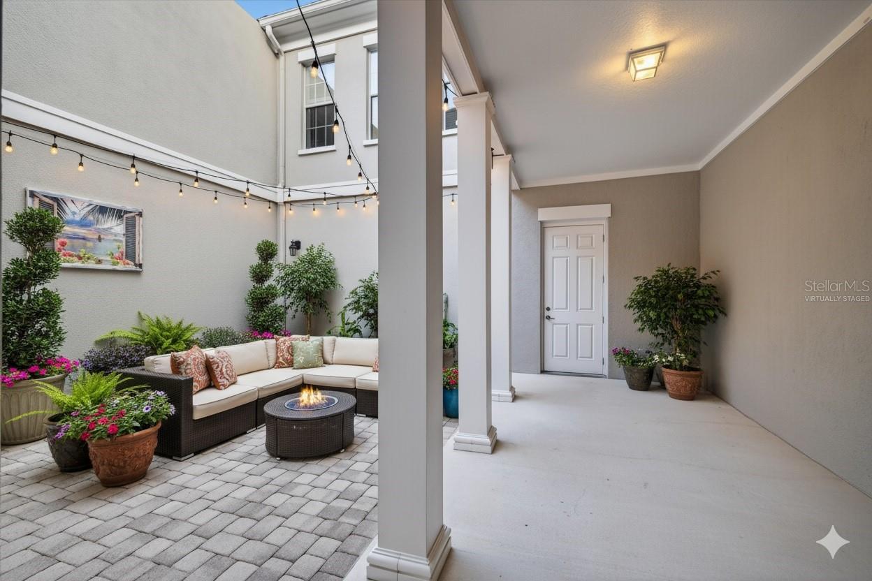 Virtually staged courtyard
