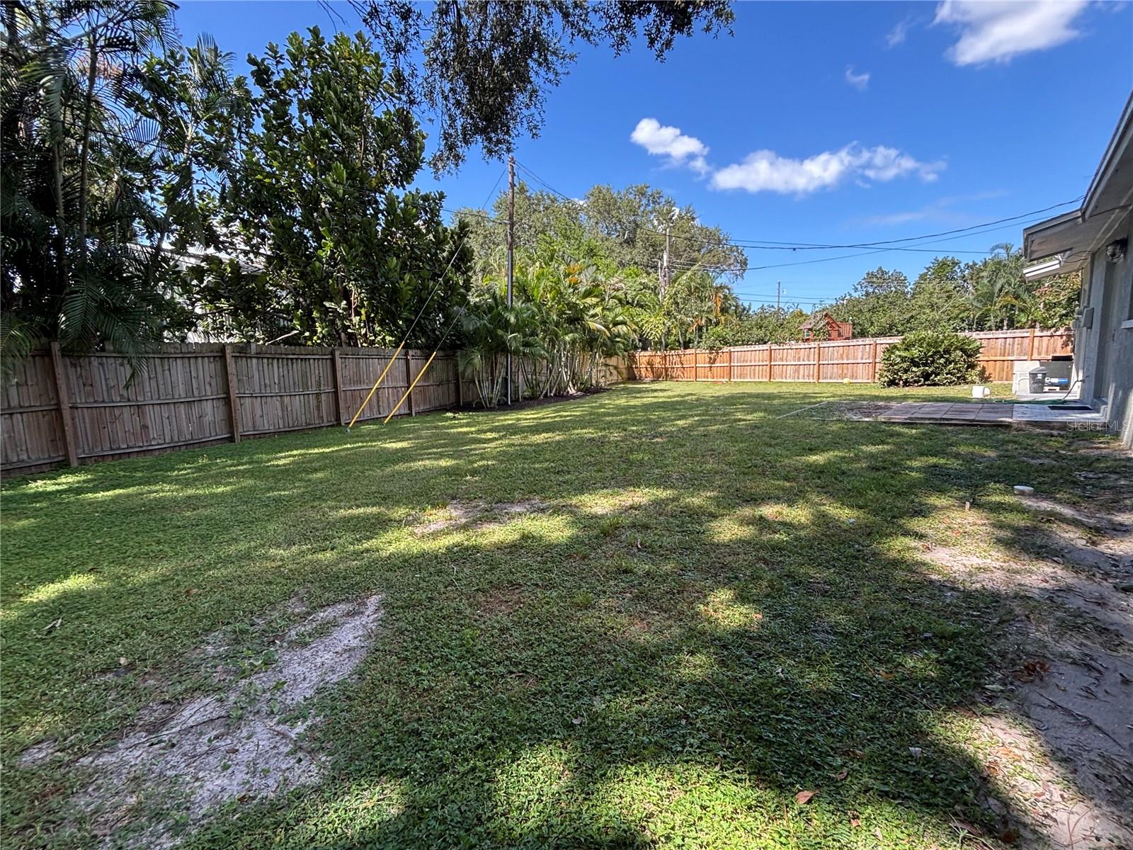 Over-sized backyard