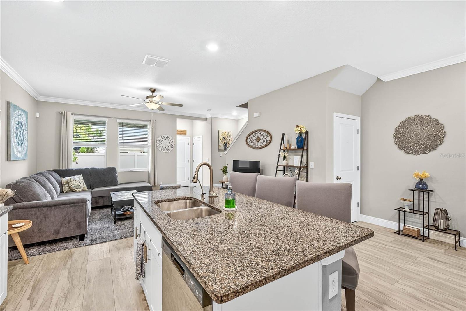 Add a formal table and chairs for dining or keep it open and flexible with plenty of room in the living area.