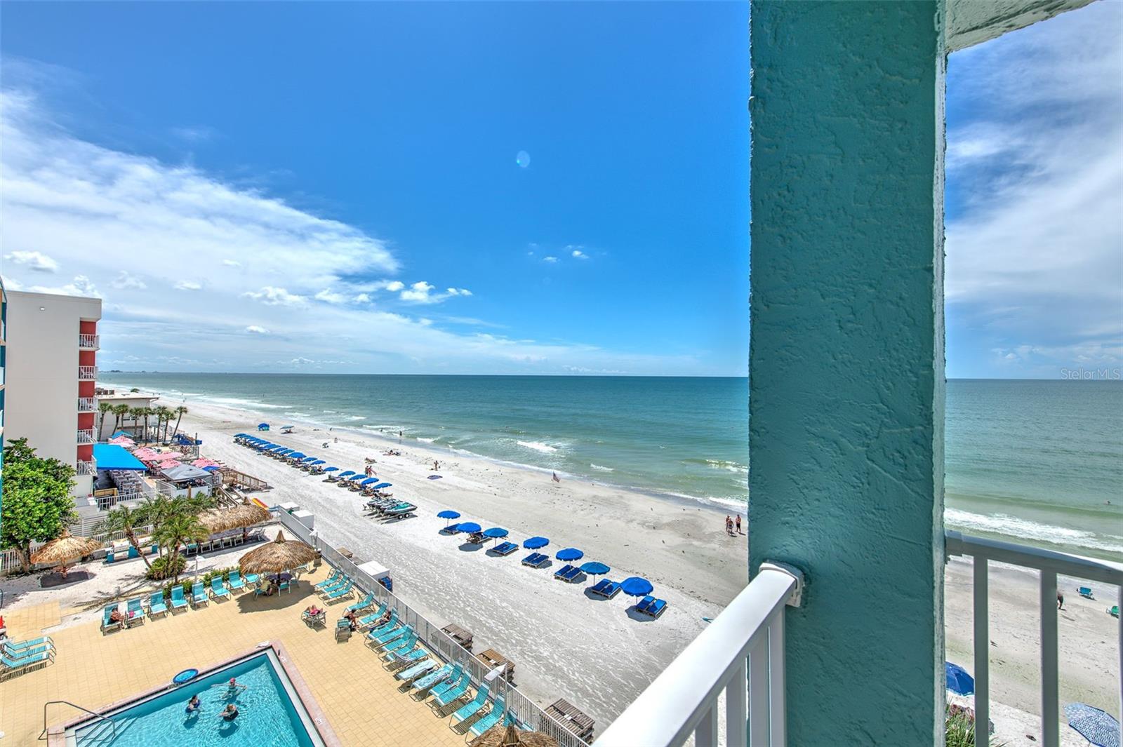 View of the pool from your private balcony