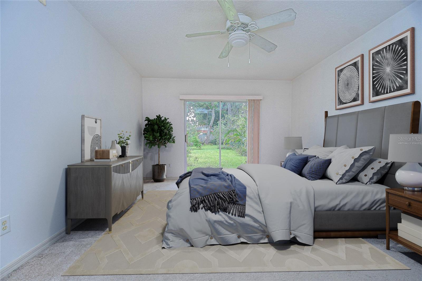 Virtually staged Primary Bedroom