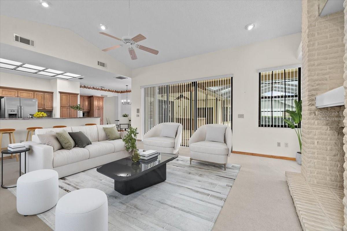 Virtually Staged Family Room