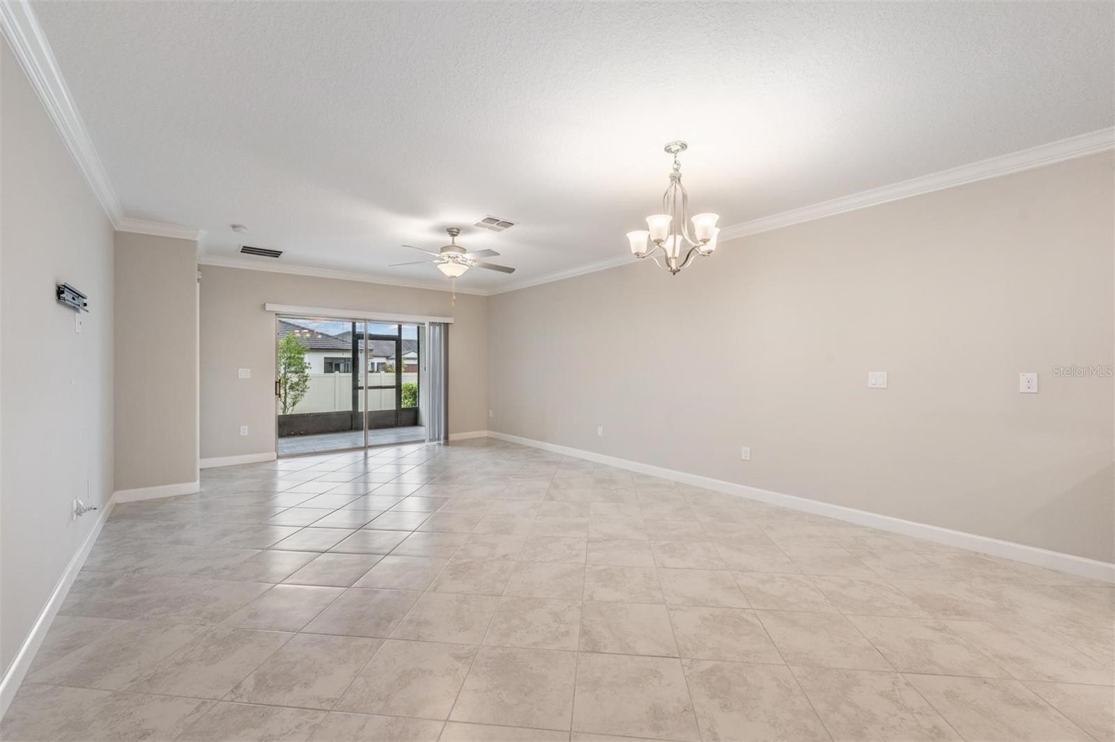 Large family room and plenty of space for a table & chairs