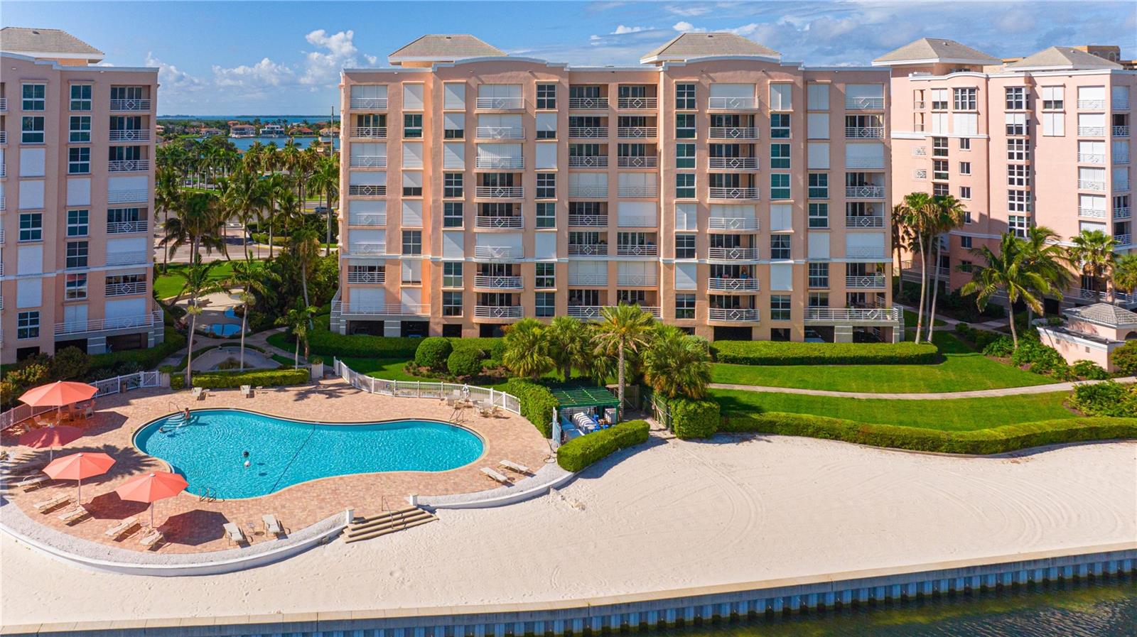 View from water of Privat Beach and Pool 1