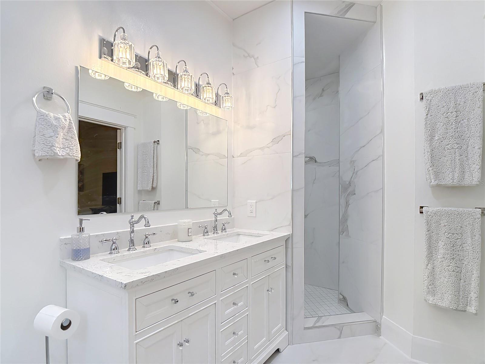 MBR Double Vanity & Shower