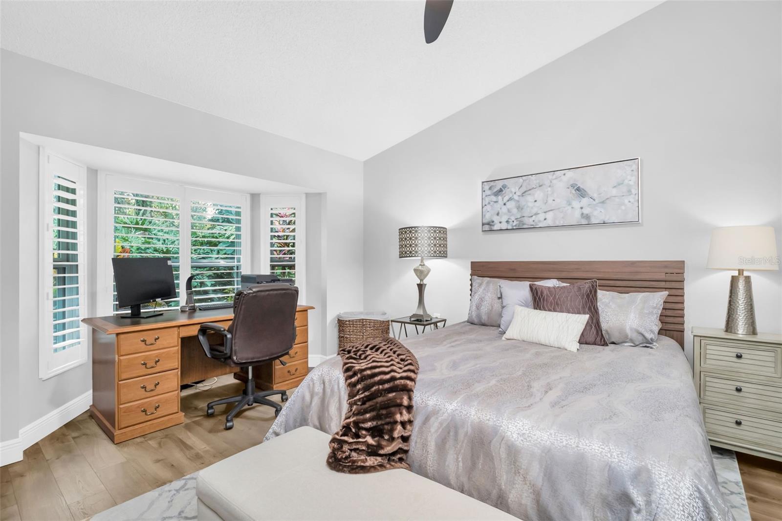 Private nature view windows with beautiful plantation shutters~