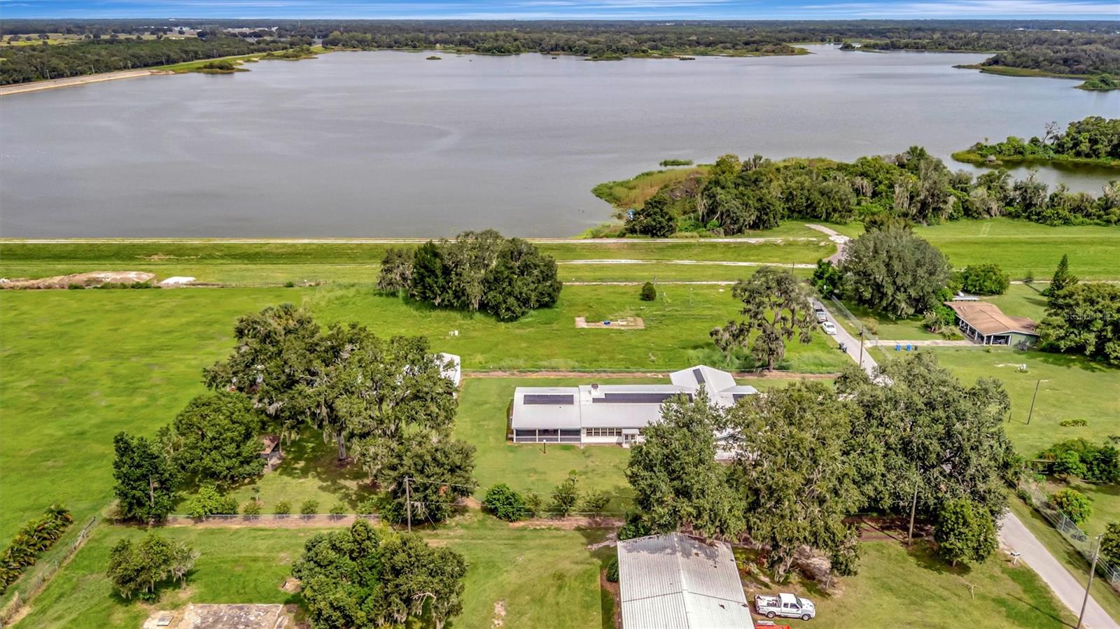 Drone view captures nearby Medard Reservoir