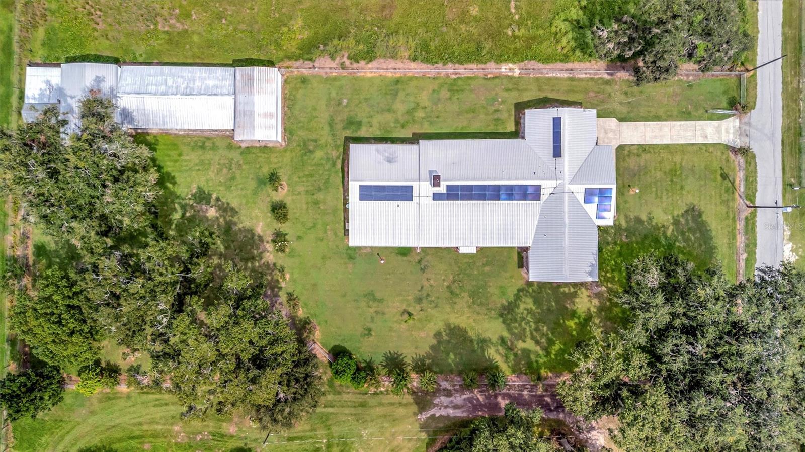 Aerial view of the home