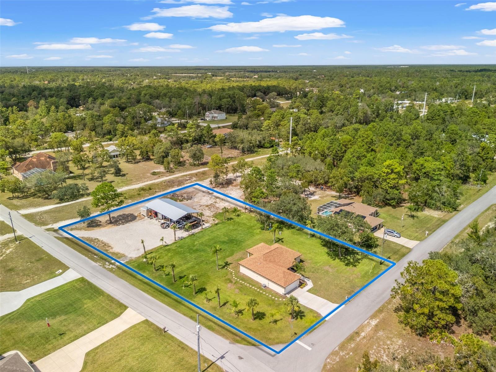 over one acre corer lot