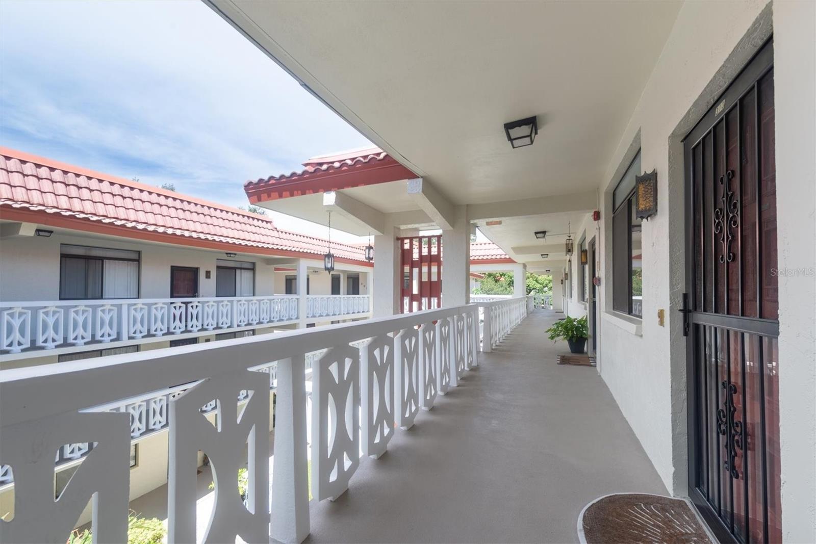 Front door over courtyard