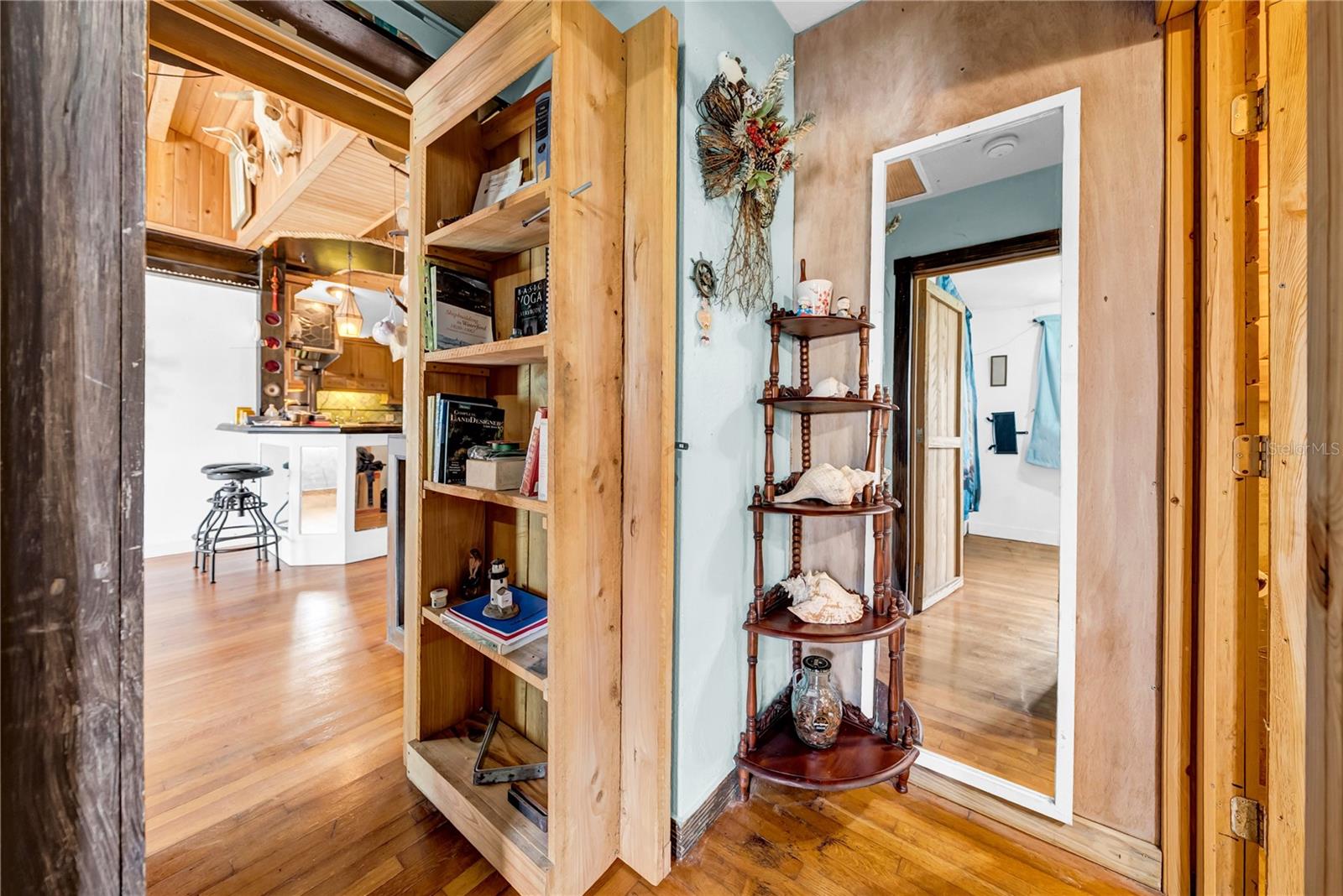 Inside the hidden bookshelf wall