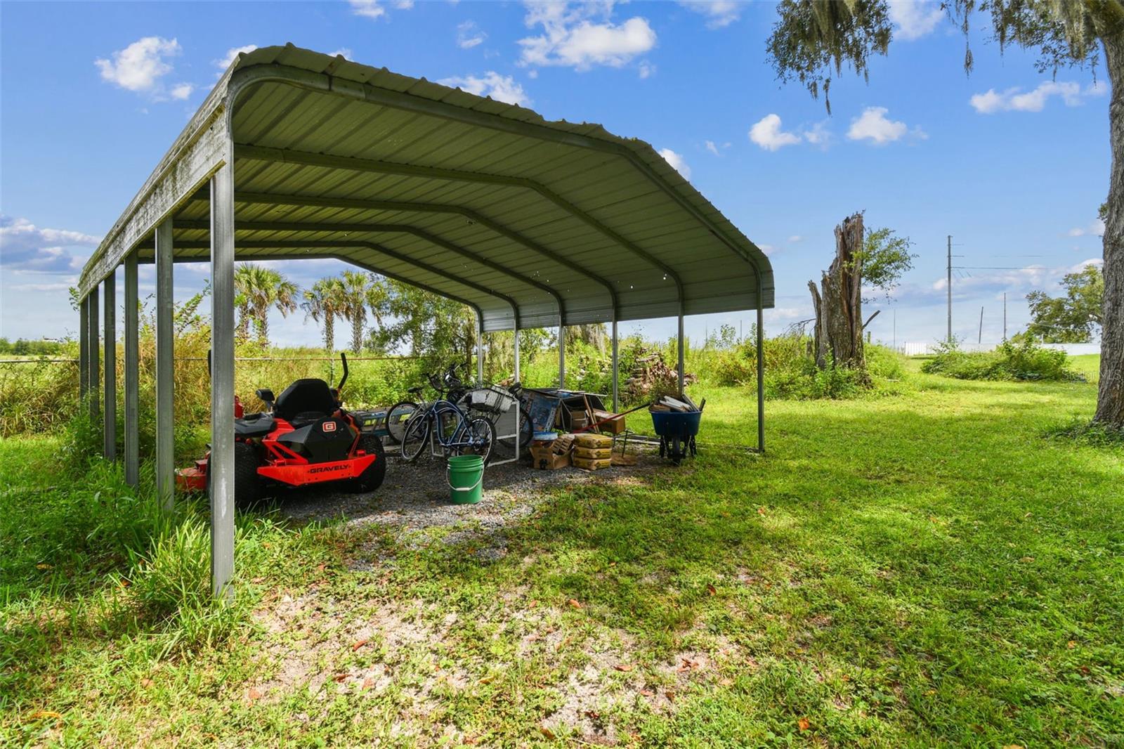 Covered pole barn or carport