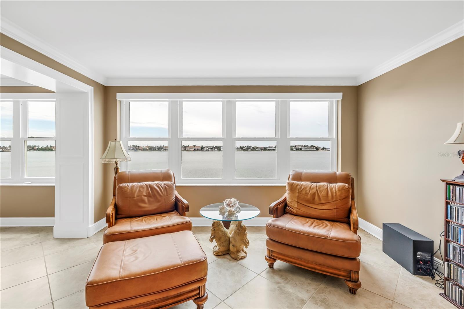 Living  with South-Facing Views of Southern End of Bayway Isles Gated Private Home Community