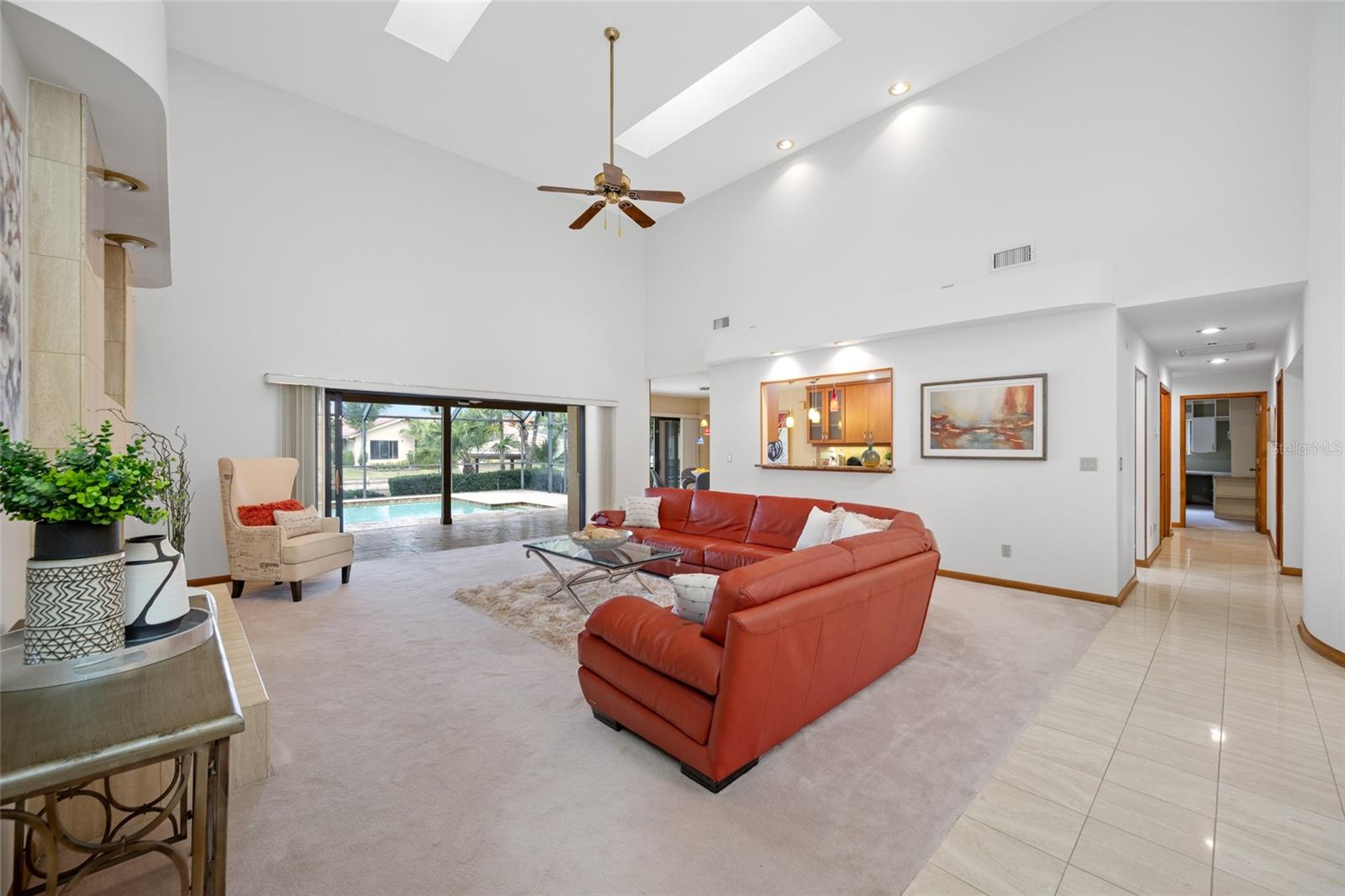 view of living room from front door