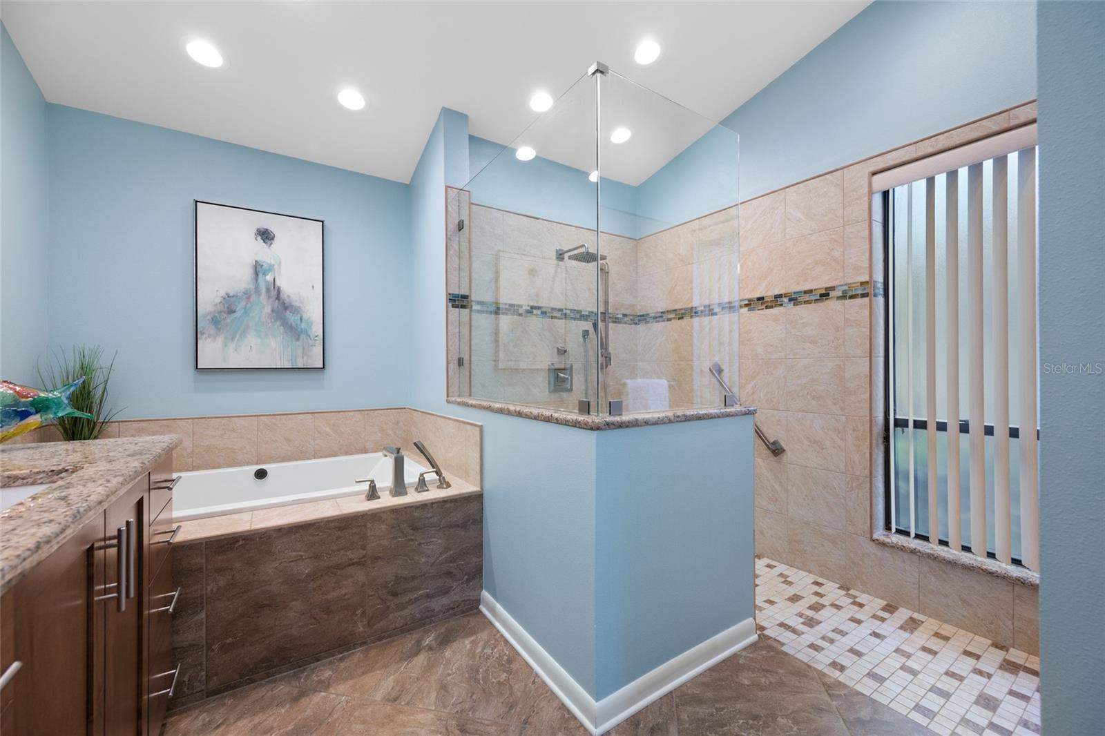 Primary bedroom ensuite bathroom  with zero entry shower