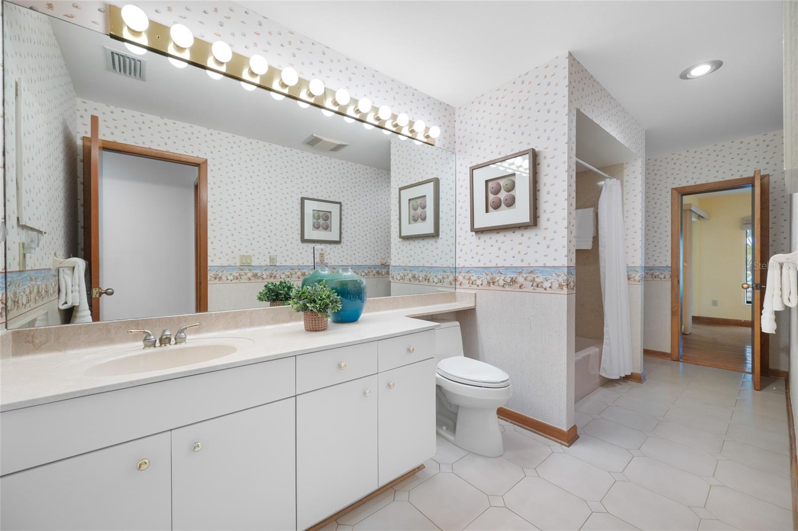 2nd bathroom shower in tub