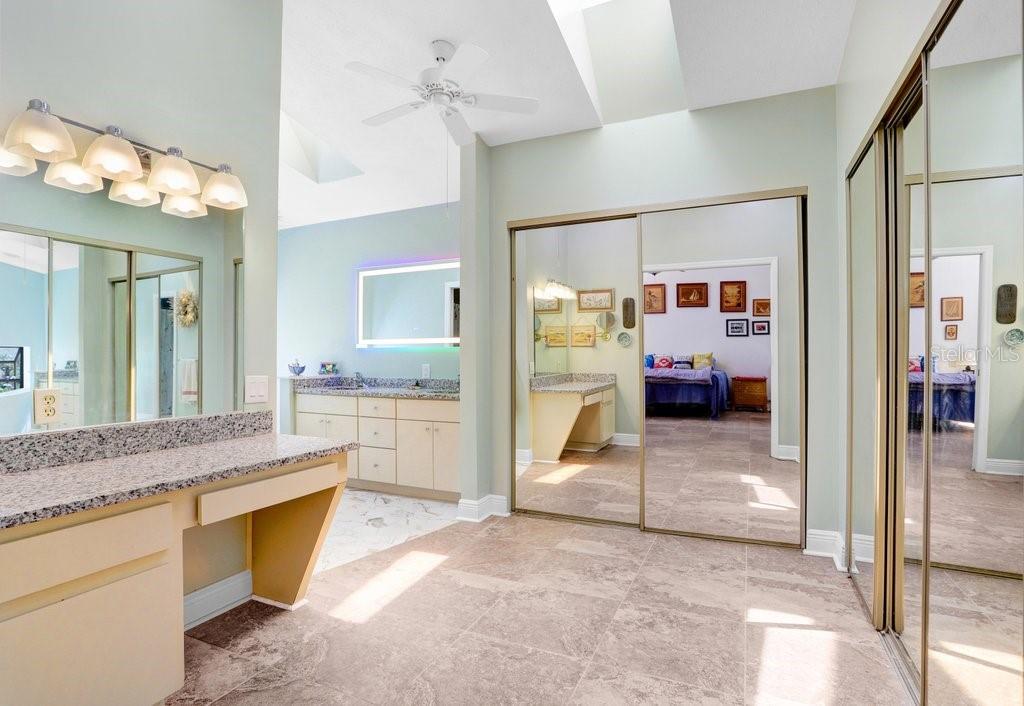 Primary Bathroom with Dual Closets and Completely remodeled
