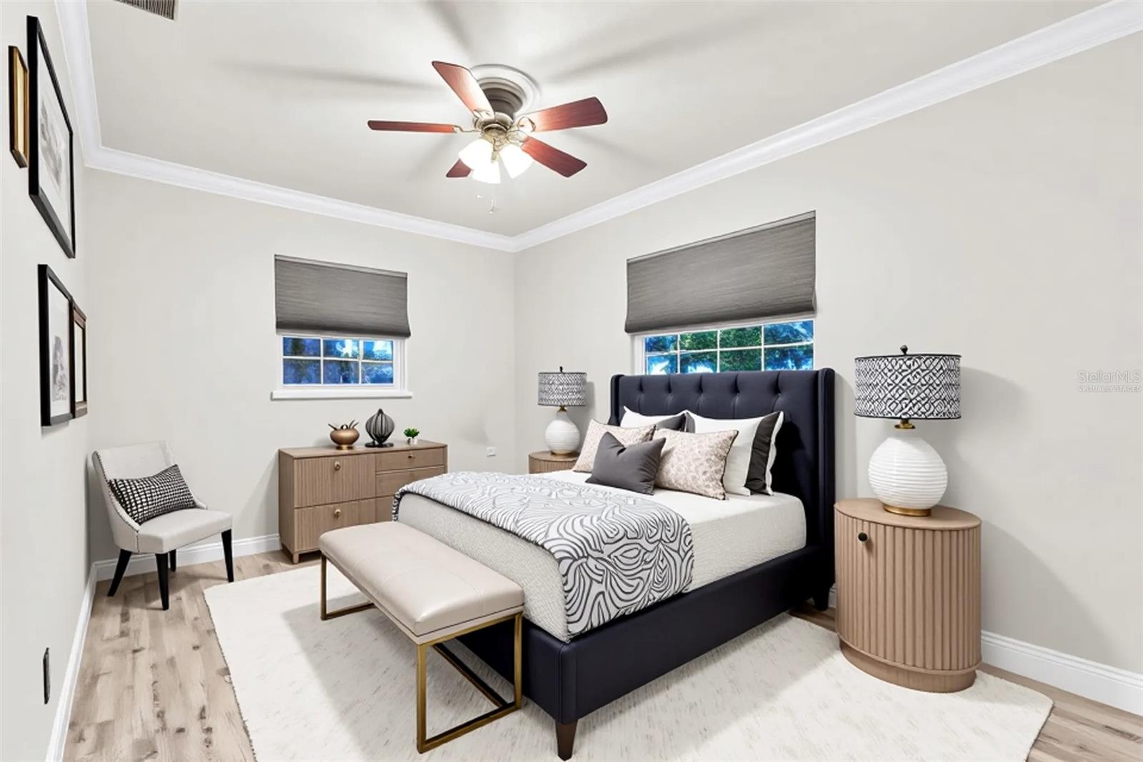 Virtually staged 2nd bedroom