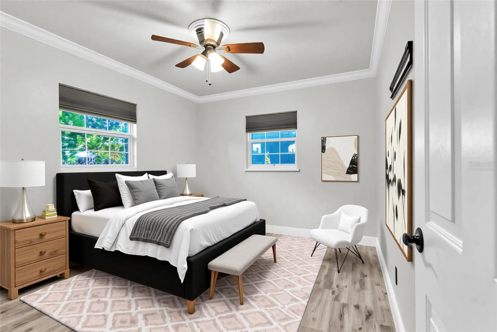 Virtually staged 3rd bedroom