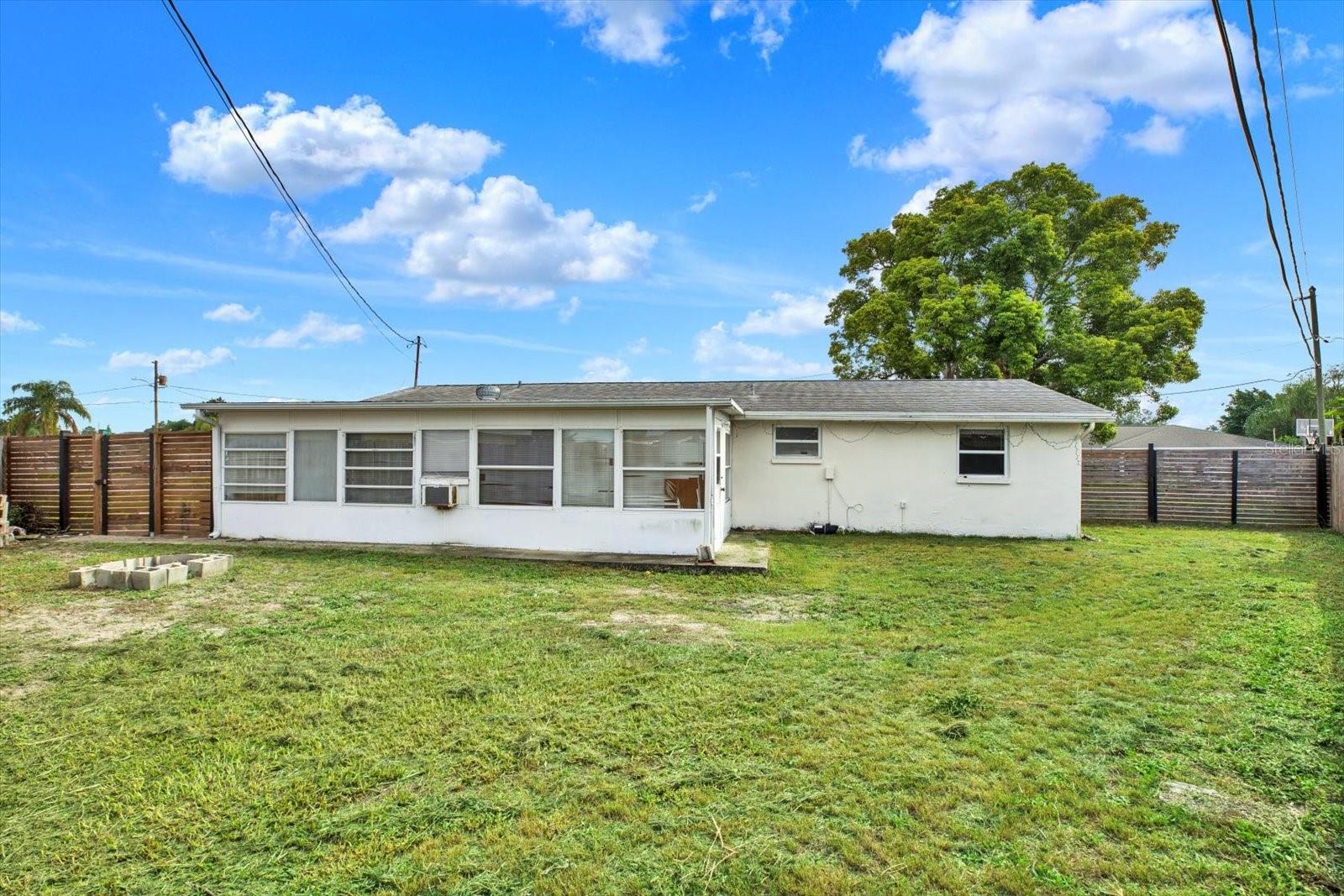 Nice fenced yard in the back